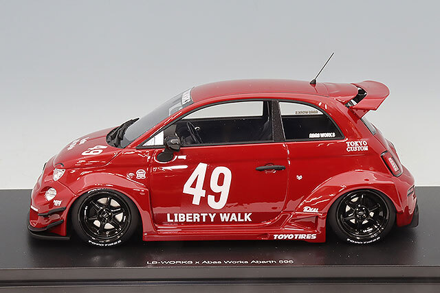 TOP SPEED 1/18 アバルト 595 LB-WORKS x Abas Works レッド