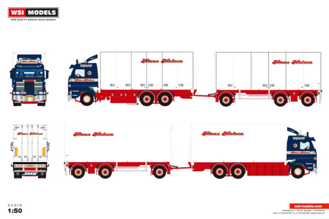 ミニカー 1/50 WSI用 パレットトラック トレーラー レッド ミニカー 1/50 WSI用 パレットトラック トレーラー レッド