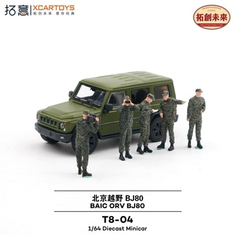 XCARTOYS 1/64 北京汽車 ORV BJ80 オリーブグリーン (フィギュア付)