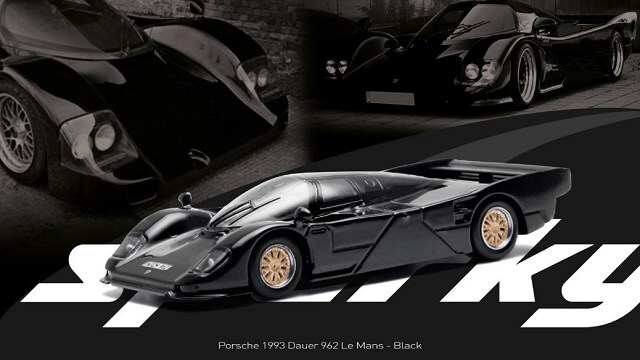 sparky x Tiny 1/64 ポルシェ ダウアー 962 LM 1993 ブラック