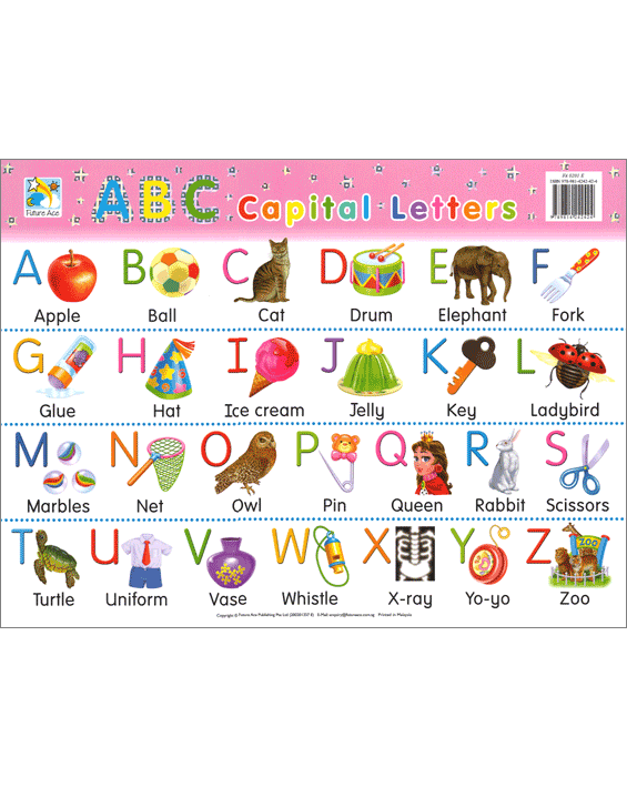 Km450 Abc Capital Letters Mini Wall Chart こども英語教材 Kids Mart