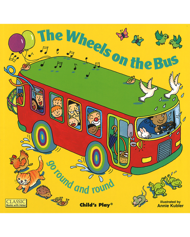 503 The wheels on the bus穴開き仕掛け音声絵本 The wheel on the bus ポップでカラフルな定番バスの絵本 穴あきの