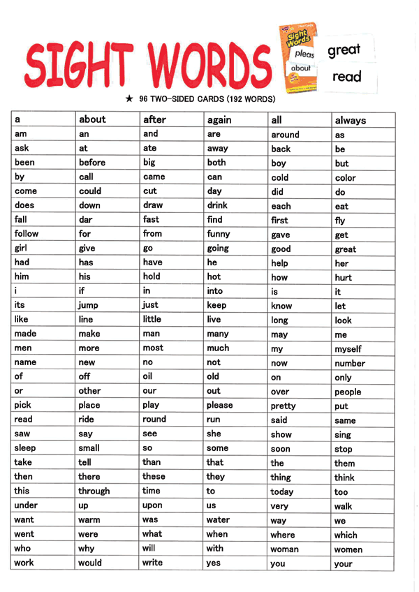 KM344: SIGHT WORDS (T-53003)