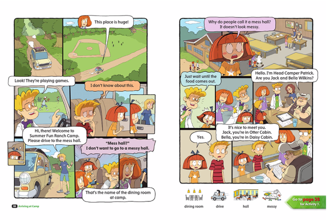SCHOOL ADVENTURES 1-1: ARRIVING AT CAMP w/Audio