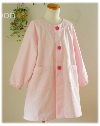 幼稚園保育園園児用ボタンスモック長袖半袖ノースリーブ