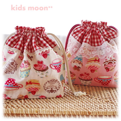 【スイーツ・カップケーキ】お弁当巾着袋（サイズ変更料込み）