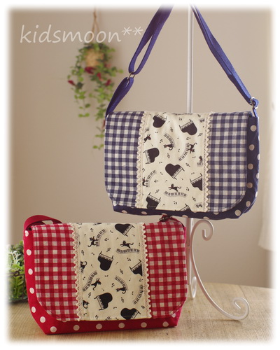 【ねこちゃんとピアノ】肩掛けかばん（サイズ変更料込み）