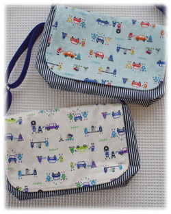 【ロボットくんの車工場】肩掛けかばん（サイズ変更料込み）