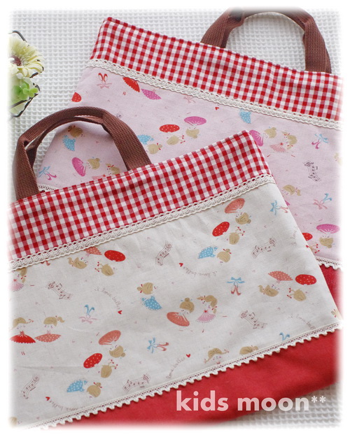 【リトルバレリーナ】絵本バッグ・手さげ袋（サイズ変更料込み）