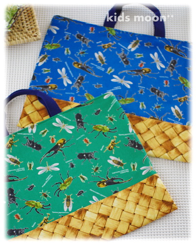 【昆虫図鑑】絵本バッグ・手さげ袋（サイズ変更料込み）