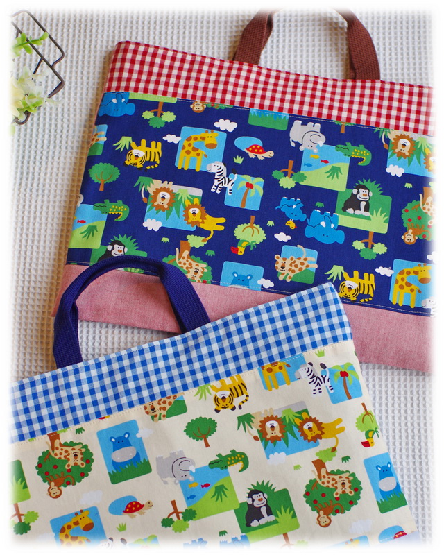 【アニマルパーク】絵本バッグ・手さげ袋（サイズ変更料込み）