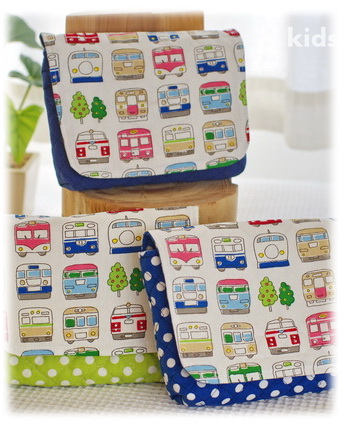 【カラフル電車】封筒型お弁当ケース（サイズ変更料込み）