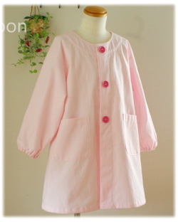 幼稚園保育園園児用ボタンスモック長袖半袖ノースリーブ