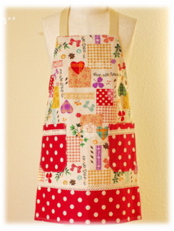 【ドイリーハート】キッズエプロン＆三角巾セット