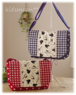 【ねこちゃんとピアノ】肩掛けかばん（サイズ変更料込み）