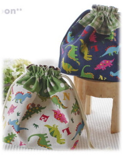 【わくわく恐竜】コップ袋 給食袋（サイズ変更料込み）