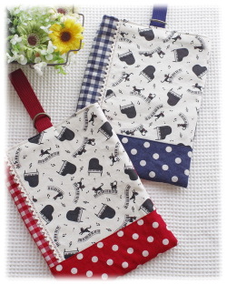 【ねこちゃんとピアノ】上履き入れ シューズバッグ 上靴袋（サイズ変更料込み）