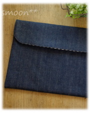 【シンプルデニム】集金袋 献金入れ 小物入れ お便り入れ ロザリオ袋（サイズ変更料込み）