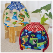 【アニマルパーク】お弁当巾着袋（サイズ変更料込み）