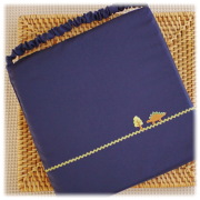 【シンプルな紺色無地にかっこいいワンポイントアップリケ】座布団カバー 防災頭巾入れ（サイズ変更料込み）