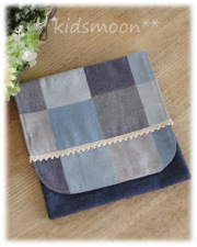 【パッチワークデニム】集金袋 献金入れ 小物入れ お便り入れ ロザリオ袋（サイズ変更料込み）