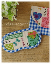 アウトレット【ドイリーハート】アイマスク（ケース付き）ブルー