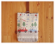 アウトレット【ロボットくんのドライブ・ブラック】シューズバッグ（ソフトデニム）サイズオーダー不可