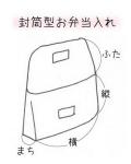 【生地材料お持ち込み】封筒型お弁当ケース（サイズ変更料込み）