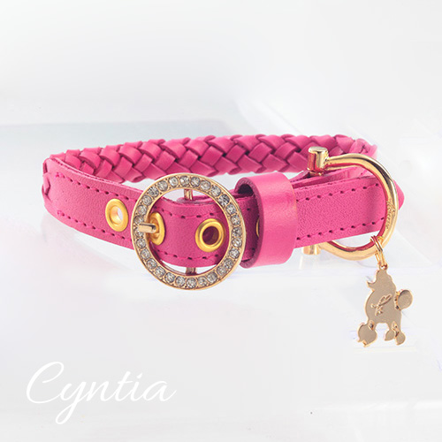 【Cyntia】首輪 ショッキングピンク M