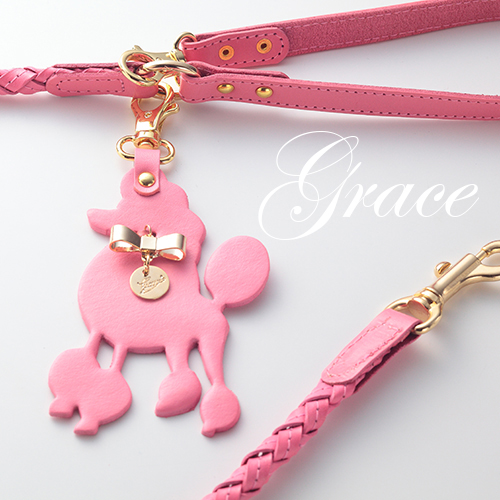 【Grace】リード ピンク 首輪ML,L,XL用