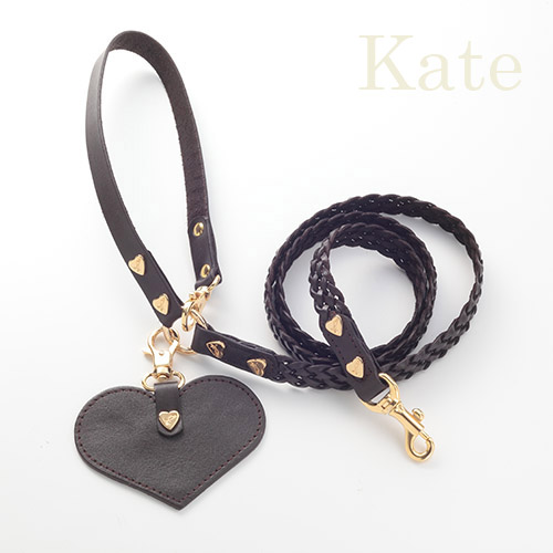 【Kate】リード ダークブラウン 首輪ML,L,XL用