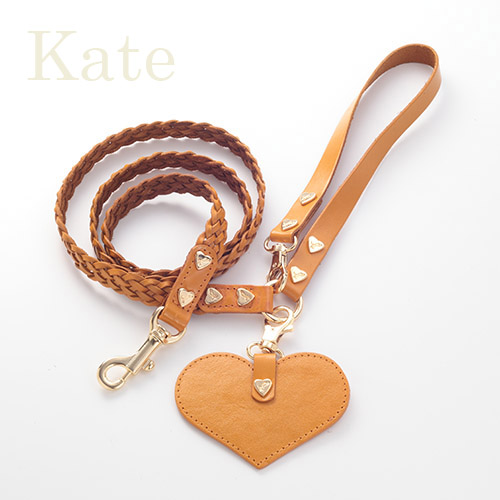 【Kate】リード キャメル 首輪S,M用