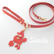 【Sandy】リード ブラウン 首輪S,M用