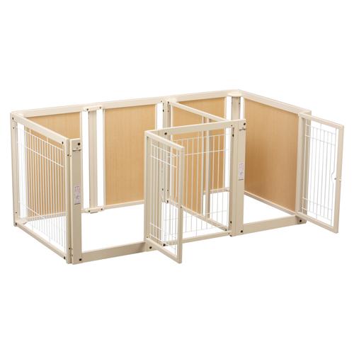 [セール][サークルプラスツードアF80Lpメッシュ] ふたつのお部屋にふたつの扉 高さ80cm ペットサークル