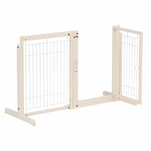 [システムゲートBF80メッシュ] 高さ80cm ドア付き 置くだけ ペットゲート