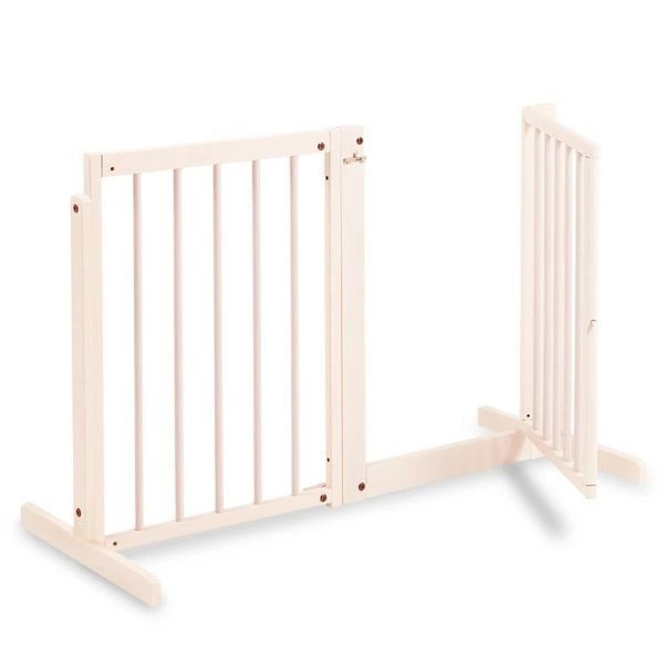 [システムゲートBF80] ドア付き 置くだけ 木製 ペットゲート