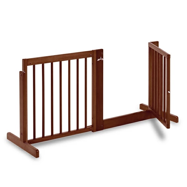 [システムゲートBF60] 小型犬用 置くだけ ドア付き 木製 ペットゲート