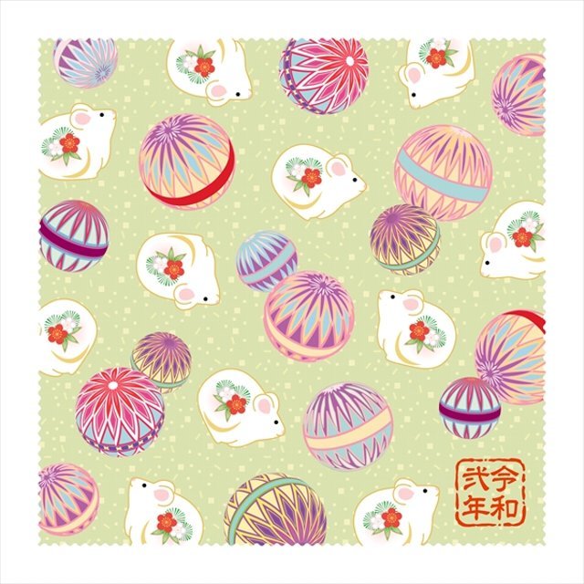 干支メガネクロス(拭き)　[子年]　令和弐年 鞠柄　