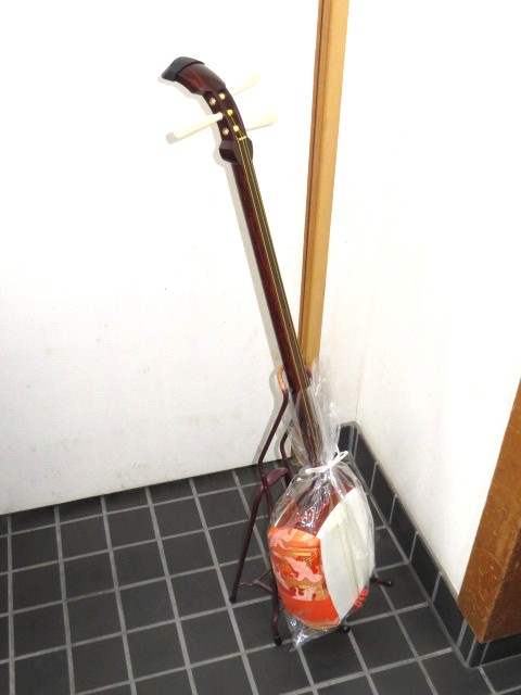 中古三味線　紅木　長唄