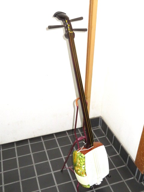 中古三味線　紅木　長唄
