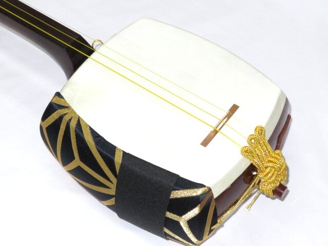 中古三味線　半津軽　紅木