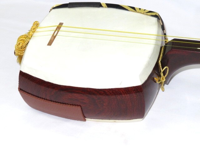 中古三味線　半津軽　紅木