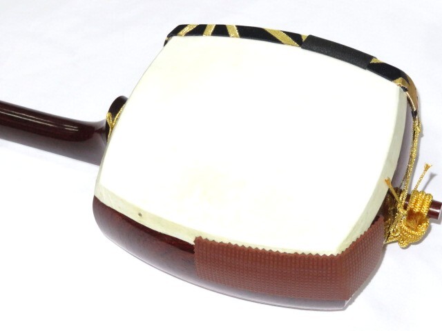 中古三味線　半津軽　紅木