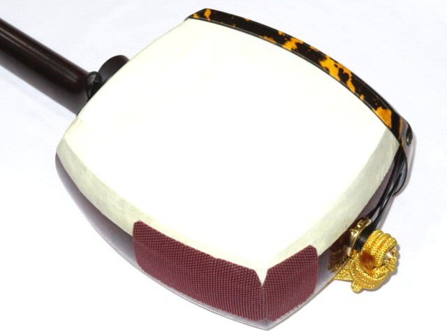 中古三味線　紅木　津軽　金細　綾杉胴