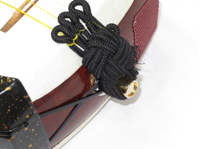 新品三味線　紅木津軽　綾杉胴