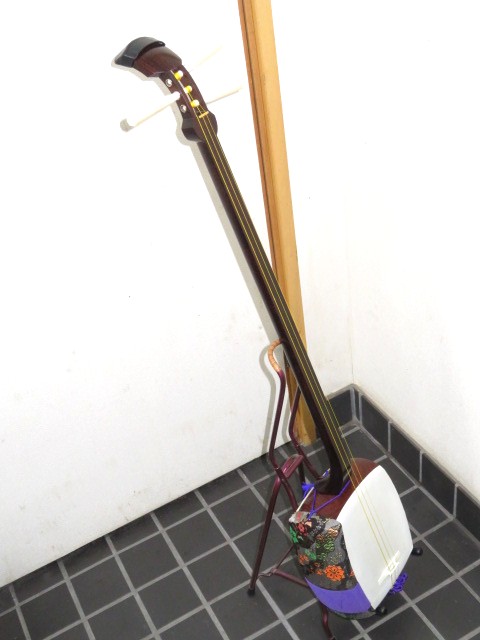 中古三味線　紅木　長唄