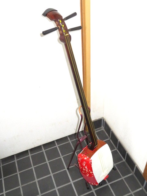中古三味線　紫檀　長唄