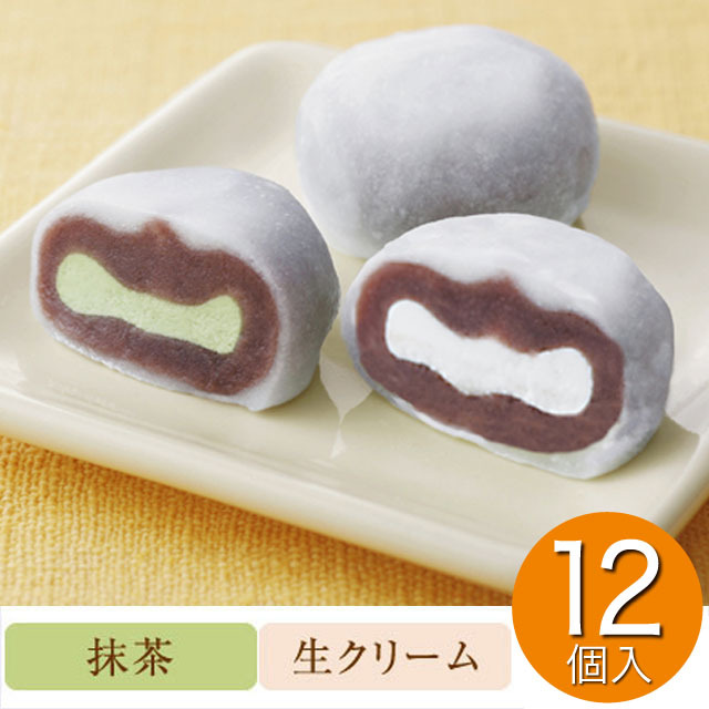 喜久福 2種詰合せ12ヶ入 （抹茶生クリーム／生クリーム）