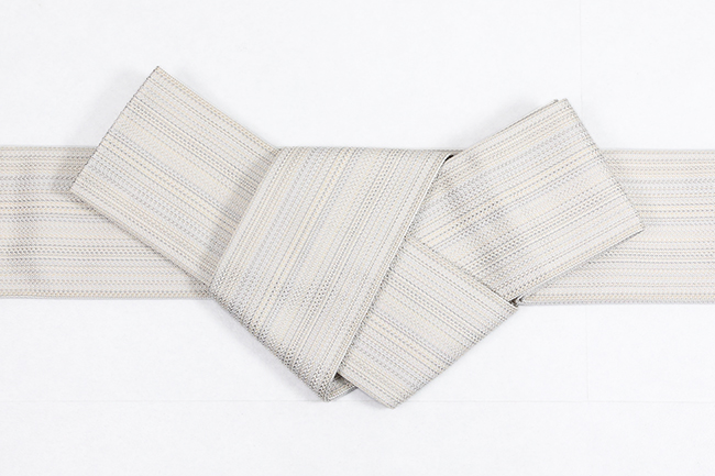 博多織 西村織物 正絹 角帯 道轍 刺子縞 白