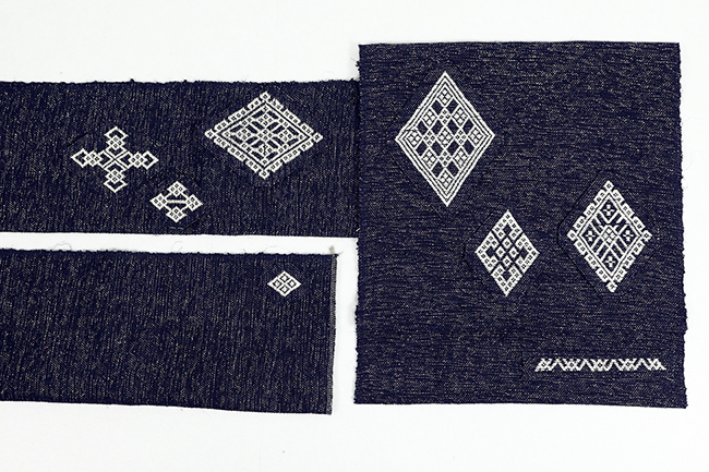 【受注商品】annKoginオリジナル こぎん刺し 名古屋帯 菱